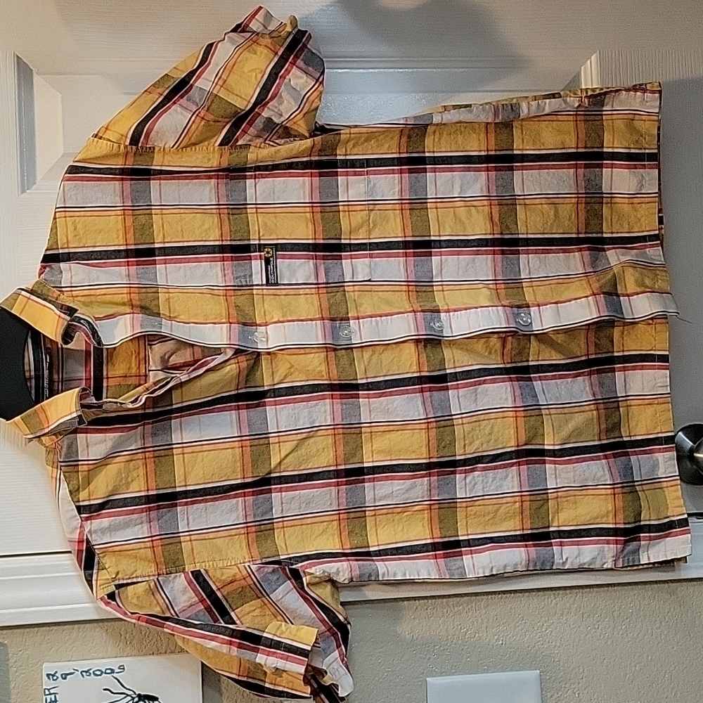 South Pole Yellow Plaid Shirt Size L